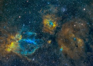 Sh2-157 Claw and NGC7635 Bubble Nebulae in HST