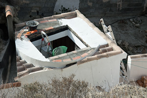 The flat dome plinth nearing completion
